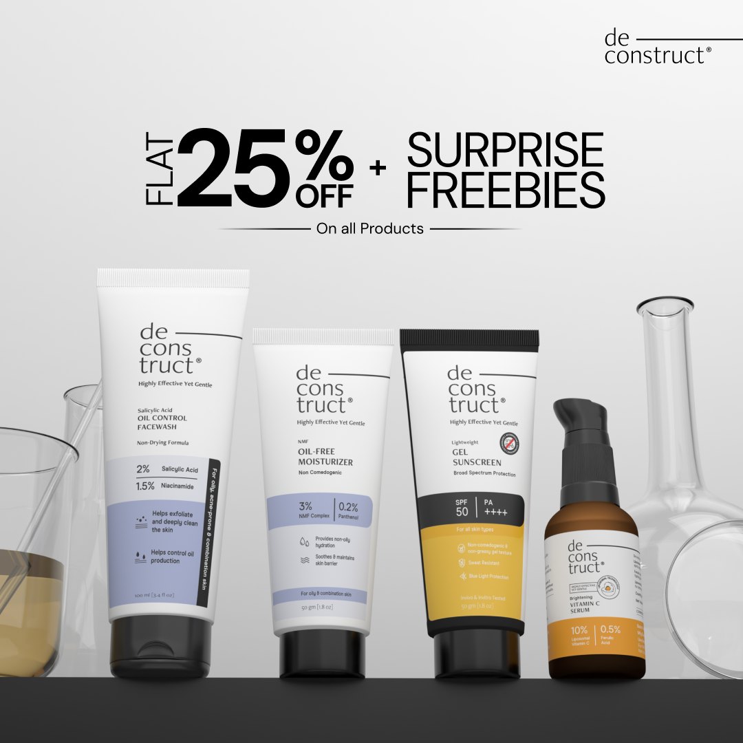 Deconstruct Skincare - Flat 25% off plus surprise freebies sale creative by The Brand Bee