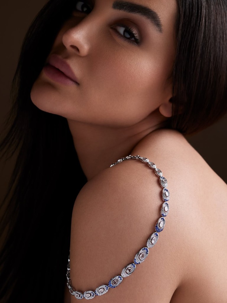Product photography - diamond sapphire bracelet